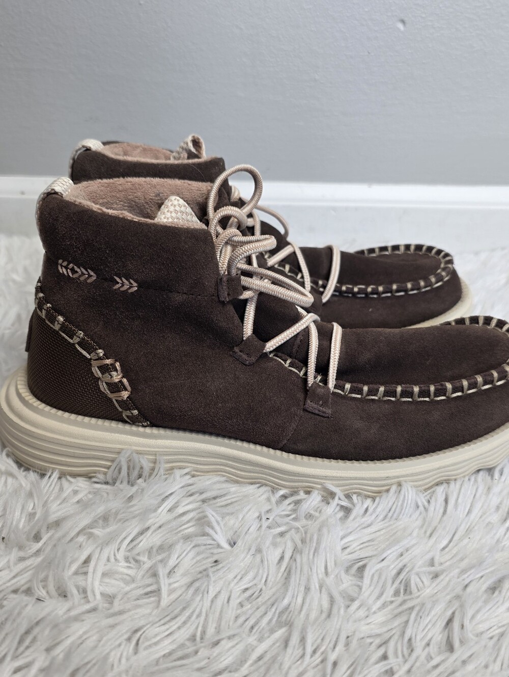 HEY DUDE Reyes Suede Boots in Espresso Brown - Women’s Size 8 - Picture 2 of 6